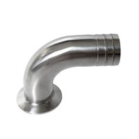 Offres Spéciales sanitaire 2 pouces pince plaque aveugle tuyau barbe Tri pince mamelon virole serré 90 degrés tuyau mamelon