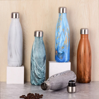 500ml 17oz Classic Stainless Steel Vacuum Water Bottles with Travel Logo Printed Back School Custom Brand Wholesale No Minimum