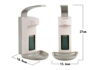 Distributeur de savon mural sans poinçon à pression coudée 500/1000 ml avec fenêtre visible en plastique ABS pour hôpital