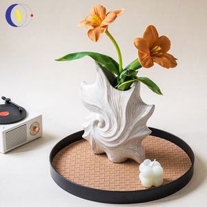 Vase en céramique blanche avec boîte cadeau pour arrangement floral hydroponique dans le salon, ornement parfait - Product Image 2