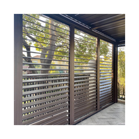 Panneau de clôture en aluminium électrique à lamelles horizontales, clôture d'intimité avec treillis et portails, clôture extérieure durable
