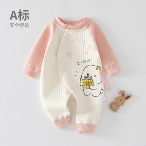Combinaison thermique pour bébé en coton matelassé à manches longues 6-12 mois Unisexe Vêtements d'automne et d'hiver Classe A Sécurité Confort - Product Image 2