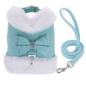 Set tali kekang katun hangat untuk anak anjing Perancis Bulldog Chihuahua Yorkie kucing lucu fitur terpisah <span class=keywords><strong>Harness</strong></span> anjing - Product Image 4