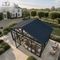 Véranda mobile en verre personnalisable, conçue avec un design d'enceinte extérieure en verre pour les villas, les balcons et les patios de jardin