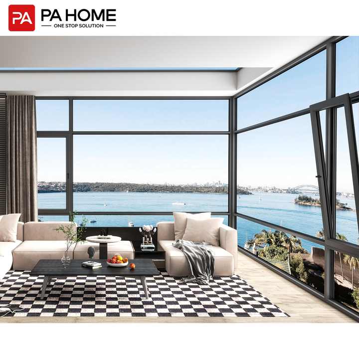 PA Villa Custom Pvc Casement Slide Floor to Ceiling Aluminum Fixed