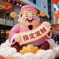 Ballon gonflable du Dieu de la Richesse chinois Happy Fortune, Dieu de la Richesse gonflable pour le Festival du Printemps, pour exposition en extérieur