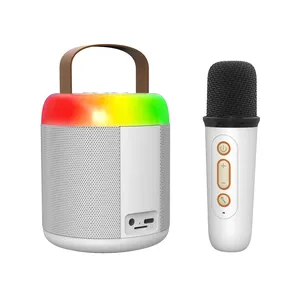 Mini micrófono portátil Audio micrófono integrado hogar canto Karaoke familia inalámbrico BT altavoz portátil al aire libre