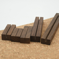 BECORA en stock – Support de cartes en bois de noyer noir, base en bois massif pour bureau, support d'affichage pour notes autocollantes, photos et étiquettes de prix