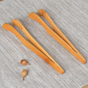 Pinces à thé en bambou courbées avec dents, résistantes à la chaleur, pour accessoires de cérémonie du thé Kung Fu - Product Image 3