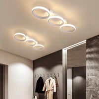 Plafonnier LED moderne en fer au design épuré avec abat-jour en acrylique pour chambre et couloir, éclairage à montage en surface