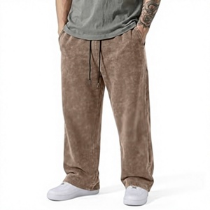 Men's <b>Brown</b> Canvas Sweatpants Elastic Waist Drawstring Casual <b>Joggers</b> Side Pockets Lightweight Summer Straight Style - Product Image 1