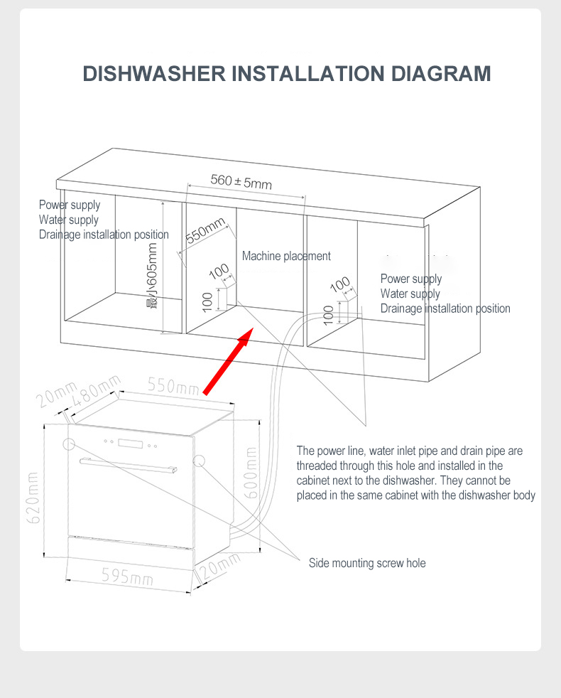 12 Sets Of Built-in Dishwashers Large Capacity Stainless Steel Intelligent Automatic Disinfection Drying Drawer Dish Washer OEM
