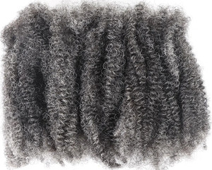 <span class=keywords><strong>Cheveux</strong></span> humains en vrac Afro Kinky Curly 4C gris argenté, <span class=keywords><strong>longs</strong></span>, effet sel et poivre, pour tresses au crochet et coiffures torsadées ou dreadlocks - Product Image 5