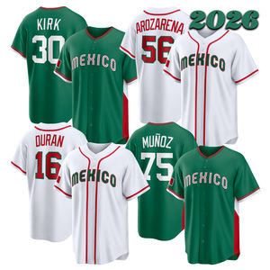Maillot de baseball classique Mexique 2026 – Alejandro Kirk, Randy Arozarena, Andrés Muñoz, Jarren Duran – Brodé – Tailles S-3XL - Product Image 1