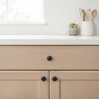 Bouton de meuble rond moderne en Zamak noir mat pour tiroir, installation facile, haute qualité, pour chambre, cuisine, salle de bain, fabrication OEM