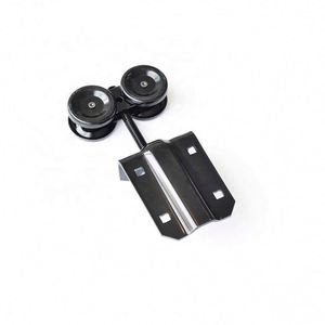 Kit de quincaillerie pour porte de grange coulissante extérieure WEKIS 6,6 pieds en acier/laiton, rail robuste noir pour chambre à coucher - Product Image 5