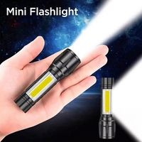 Lampe torche tactique mini LED en promotion, étanche en ABS, rechargeable par USB, haute luminosité, pour camping et situations d'urgence