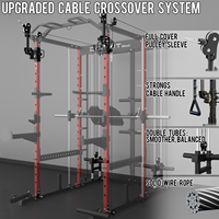 Rak Latihan Fungsional Eonfit E5 Smith Machine Power Rack Sistem Katrol Pivot Arm Lat Pulldown Squat Cage Home Gym untuk Latihan Kekuatan