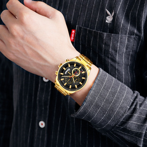 Men's round chronograph <b>watch</b> Luxury stainless steel wristwatch 30M waterproof quartz <b>watch</b> - Product Image 2
