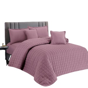 Ensemble de literie personnalisé transfrontalier en coton pur, matelassé, à carreaux, couleur unie, double face, lavable, six pièces, pour l'été - Product Image 5