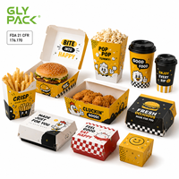 Boîte personnalisée pour ailes de poulet, conteneur en papier de qualité alimentaire avec emballage pour frites et pop-corn pour restaurant de restauration rapide à emporter, impression personnalisée