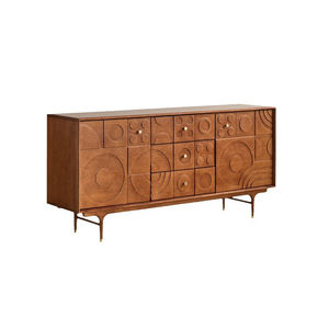 Gabinete de madera de Roble Marrón Vintage para sala de estar, marco de pino reciclado con almacenamiento <span class=keywords><strong>y</strong></span> cajones, mesa de soporte de TV para el hogar para apartamento - Product Image 4