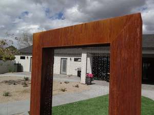 Corten Stainless Steel Outdoor Water Fountain <b>Garden</b> <b>Waterfall</b> Rain Curtain - Product Image 5