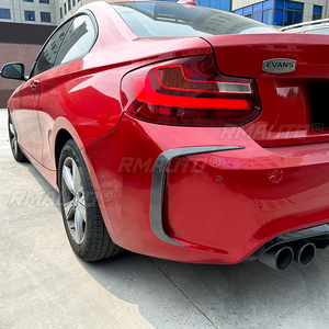 For 2016-2021 BMW F87 M2 Rear Bumper Canard Splitter Fin Cover Side <b>Wing</b> Spoiler Sticker Car Accessories Glossy <b>Black</b> Carbon - Product Image 4