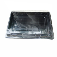 Vente en gros de boîte dorée emballage de sushi boîte de plateau en plastique boîte jetable en plastique récipient jetable plateau de sushi boîte alimentaire en plastique