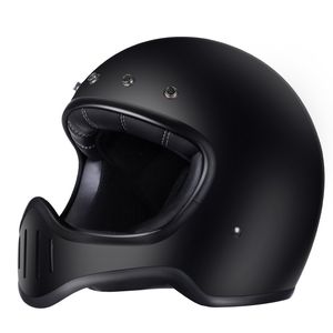 Casco de Motocicleta Retro Unisex Integral de Fibra de Vidrio para Hombre, Todas las Estaciones, Nuevo - Product Image 1