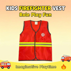 Gilet Riflettente per Bambini e Bambine, Costume da Vigile del Fuoco, Poliziotto, Operaio Edile, per Giornata delle Carriere e Cosplay - Product Image 3