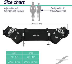 Cinturón de hidratación de muestra gratis con frasco de 10 oz para correr y entrenar, con bolsillo con cremallera para empacar elementos esenciales, viaje ultraligero - Product Image 5