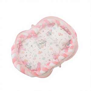 Portable Folding Bassinet Bed Kids Nursery Travel <b>Cot</b> Removable Bumper Infant Sleeping Nest Cradle Crib Pillow 100% Cotton Bed - Product Image 4