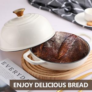 Horno holandés <span class=keywords><strong>de</strong></span> <span class=keywords><strong>hierro</strong></span> fundido con tapa <span class=keywords><strong>para</strong></span> <span class=keywords><strong>hornear</strong></span> <span class=keywords><strong>pan</strong></span> <span class=keywords><strong>de</strong></span> masa fermentada, horno redondo <span class=keywords><strong>de</strong></span> 5 cuartos <span class=keywords><strong>de</strong></span> galón, olla <span class=keywords><strong>para</strong></span> <span class=keywords><strong>pan</strong></span> <span class=keywords><strong>de</strong></span> Horno Holandés <span class=keywords><strong>de</strong></span> <span class=keywords><strong>hierro</strong></span> fundido esmaltado - Product Image 6