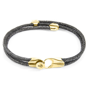 Bracciale Shadow Grey Conway in oro giallo 9 carati e pelle di squalo - Product Image 2