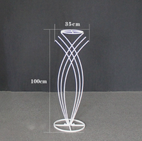 QDFLY FLY-0052 Vas Bunga Logam Stainless Steel Emas Mewah Berkualitas Tinggi 70cm, Dekorasi Pernikahan, Hiasan Meja Tengah