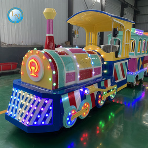 Pretty Trackless Train Amusement Ride para uso en interiores/exteriores Centros comerciales Escuelas Construcción de acero de fibra de vidrio para niños - Product Image 4