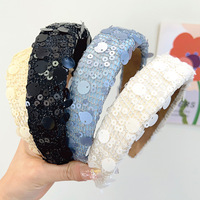 Nouveau été brillant paillettes éponge bandeau bandeau de cheveux Style rétro mode doux Simple accessoire de cheveux