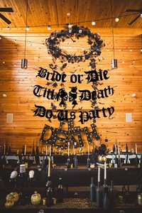 Noir jusqu'à <span class=keywords><strong>la</strong></span> <span class=keywords><strong>mort</strong></span> nous faire <span class=keywords><strong>la</strong></span> fête bannière mariée ou Die bannière pour Halloween Bachelorette décorations <span class=keywords><strong>de</strong></span> fête <span class=keywords><strong>de</strong></span> mariage bannières personnalisées - Product Image 6