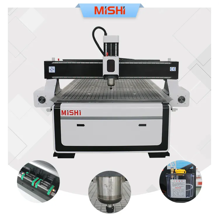 ماكينة طحن الأثاث الشاقة MISHI جهاز توجيه عالي التحمل cnc للأعمال الخشبية 2400 مم × 1200 مم 1325 جهاز توجيه cnc