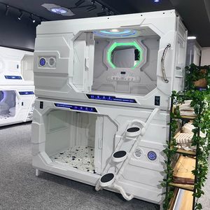 New Space Sleep Capsule Leather <strong>Bunk</strong> <strong>Bed</strong> Japanese Design for Hotel B&amp;B Youth Travel - Product Image 3