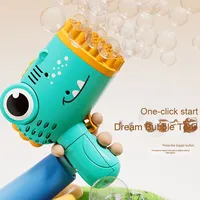 Vente chaude 40 trous dinosaure bulle Gatling jouet nouveauté transfrontalière en plastique bulle soufflant Machine pour enfants rue décrochage