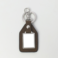 Llavero de cuero sintético negro estilo marco de fotos, personalizable para sublimación, en blanco, para llavero, bolso, colgante, recuerdo, regalo