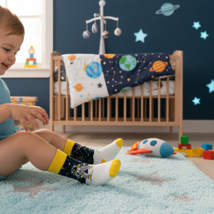 Astronaut-Themed Winter Sock Set Breathable Soft <b>Knitted</b> Crew High Ankle Featuring Sporty Butterfly <b>Animal</b> <b>Patterns</b> Left Right - Product Image 3
