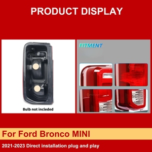 Luz Trasera LED con Lente Roja de 12V, Universal, Actualización Retrofit, Conexión Plug & Play, Impermeable, para Bronco 2020-2023, Nueva OE - Product Image 3