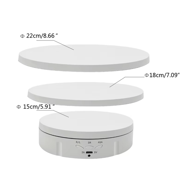 360 Degree Electric Auto-Rotation Photography Rotating Turntable 15cm -18/22cm 3 in 1 Display Stand Display Turntable showcase