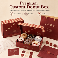 Boîte à desserts personnalisée à 6 compartiments, boîte à donuts, emballage en papier pour pâtisserie, boîtes cadeaux, doublures résistantes à la graisse, boîte à biscuits en papier