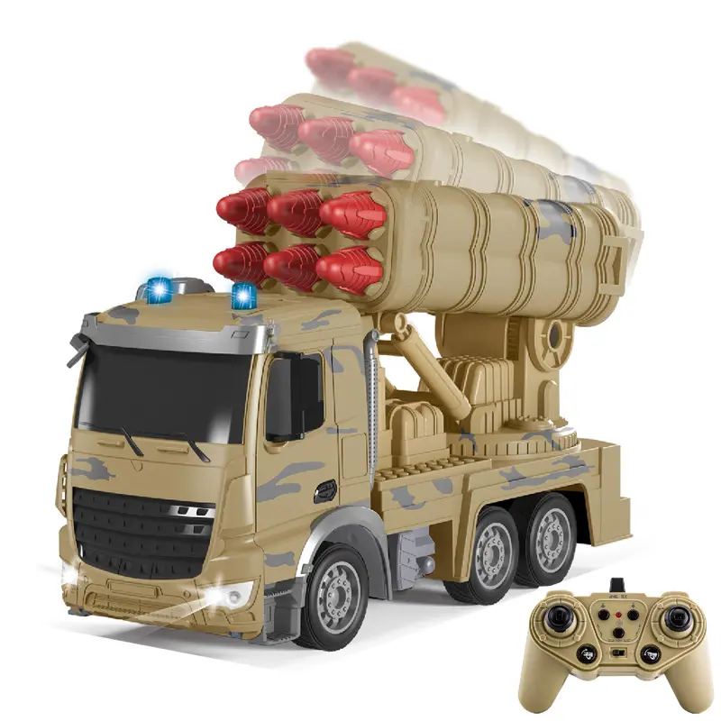 Радиоуправляемый Военный грузовик с дистанционным управлением Автомобиль 2,4 ГГц 4WD масштаб 1 24 игрушечный автомобиль для детей подарок для мальчиков радиоуправляемые армейские грузовики ракетка
