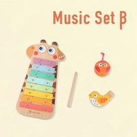 Wholesale Musical Instruments Set With Xylophone Whistle Wooden Musical Toy for Kids