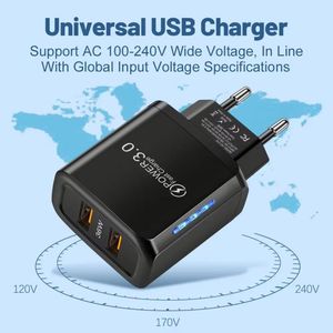 US EU UK Standard <b>Double</b> <b>USB</b> Power <b>Adapter</b> 36W Mobile Phone Wall Charger Fast Charging <b>USB</b> Travel Block - Product Image 5